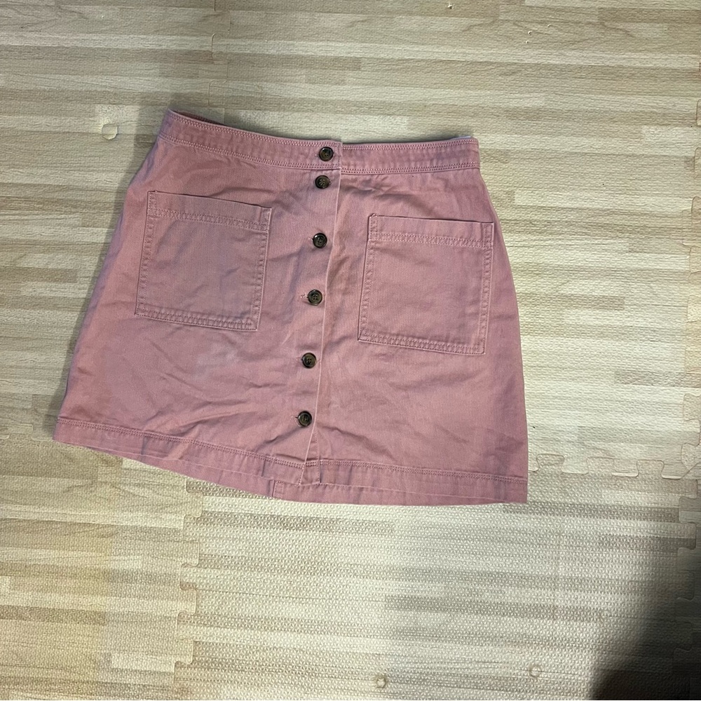 Old Navy Mauve Button-Front Mini Skirt